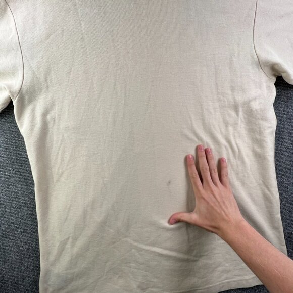 NWD Nautica Men’s Knit Button Up Shirt Yellow Cotton Large Beach Short Sleeve - Picture 15 of 15